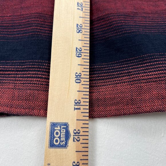 Rowm Big Man 2XB Shirt Red and Black Striped Button-Up Long Sleeve Light Flannel - Picture 12 of 12